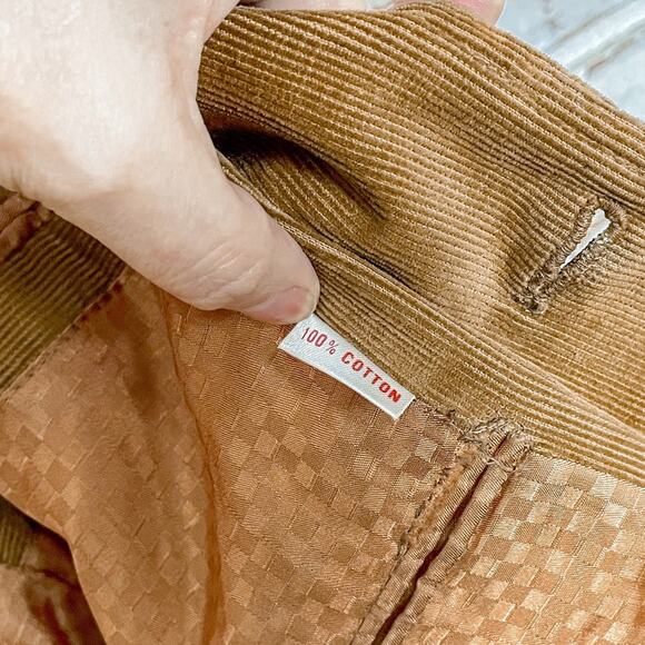 Vintage 70s Pioneer Wear Tan Brown Corduroy Casual Two Button Suit Jacket - Picture 14 of 14